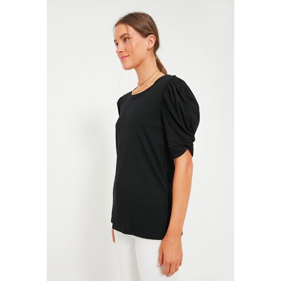 POMANDER PLACE Black Vesty Puff Short Sleeve Crewneck Size XL NWT - Picture 5 of 7